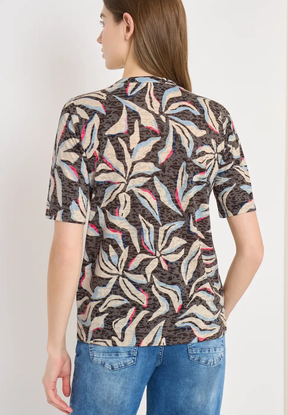 Kurzarm T-Shirt im Ausbrenner-Look