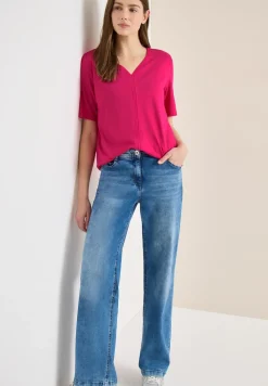 Kurzarm T-Shirt im Tunika-Look