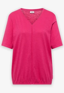 Kurzarm T-Shirt im Tunika-Look