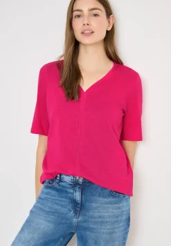 Kurzarm T-Shirt im Tunika-Look