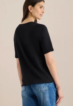 Kurzarm T-Shirt im Tunika-Look