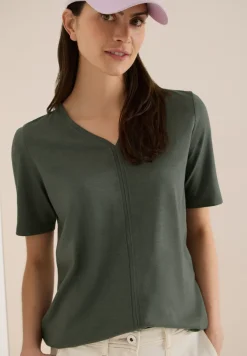 Kurzarm T-Shirt im Tunika-Look