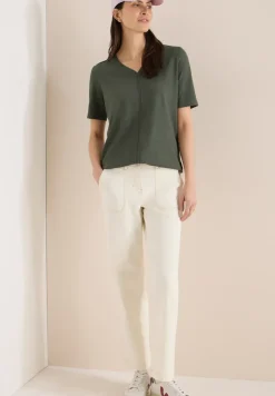 Kurzarm T-Shirt im Tunika-Look