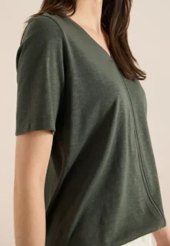 Kurzarm T-Shirt im Tunika-Look