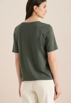 Kurzarm T-Shirt im Tunika-Look