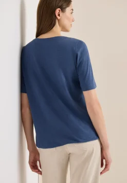 Kurzarm T-Shirt im Tunika-Look