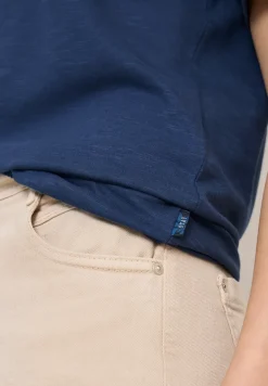 Kurzarm T-Shirt im Tunika-Look