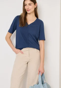 Kurzarm T-Shirt im Tunika-Look