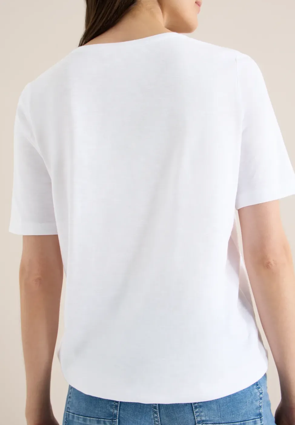 Kurzarm T-Shirt im Tunika-Look