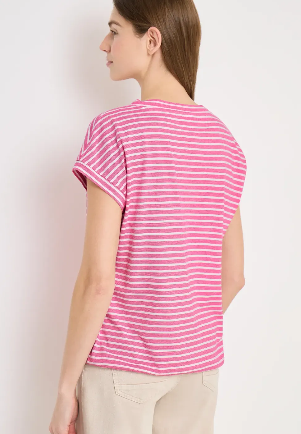 Kurzarm T-Shirt mit elastischem Saum