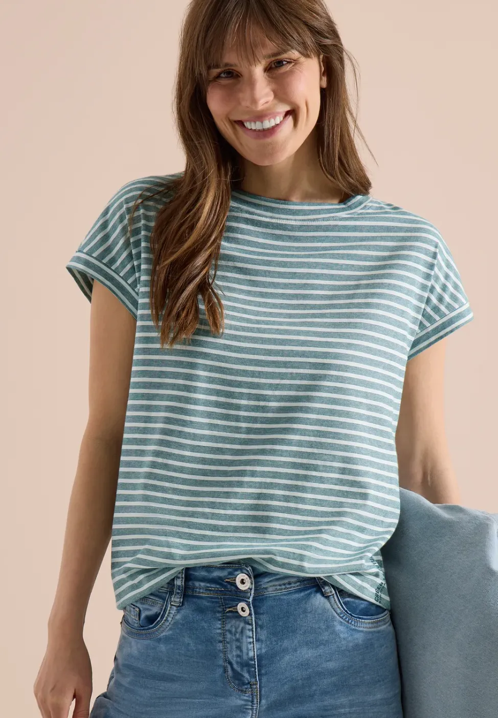 Kurzarm T-Shirt mit elastischem Saum