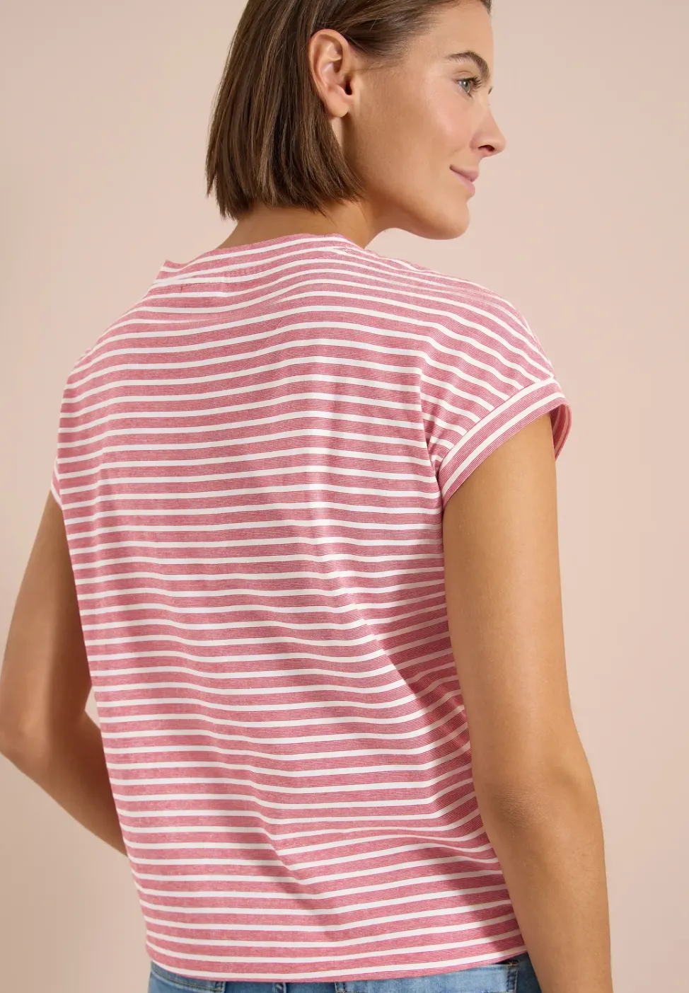 Kurzarm T-Shirt mit elastischem Saum
