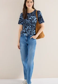 Kurzarm T-Shirt mit Patchwork Print