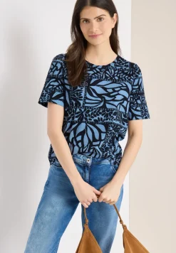 Kurzarm T-Shirt mit Patchwork Print