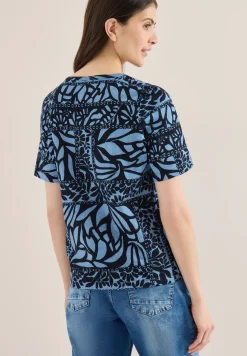 Kurzarm T-Shirt mit Patchwork Print