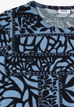 Kurzarm T-Shirt mit Patchwork Print