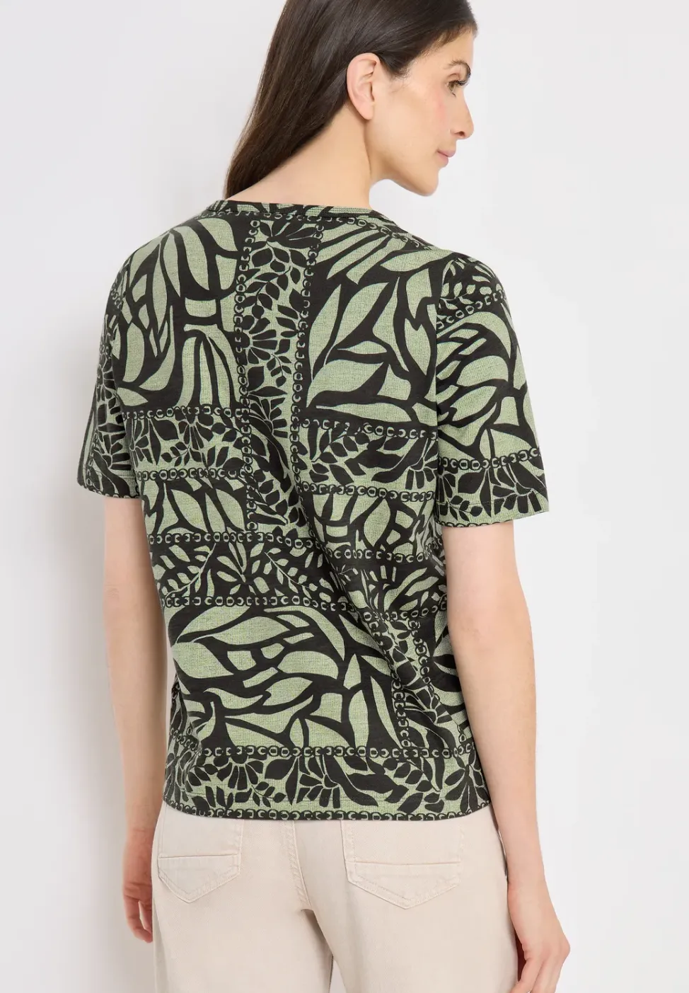 Kurzarm T-Shirt mit Patchwork Print