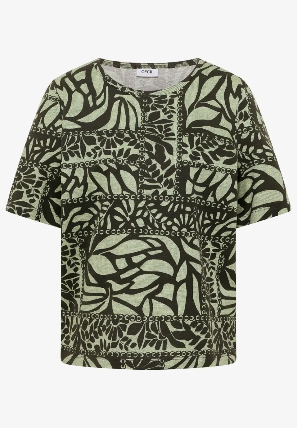Kurzarm T-Shirt mit Patchwork Print