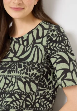 Kurzarm T-Shirt mit Patchwork Print