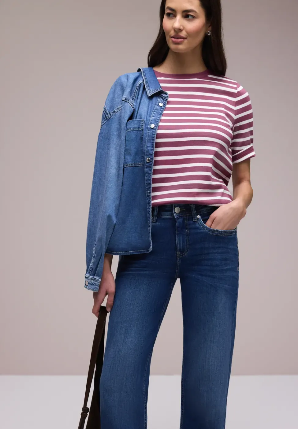 Kurzarm T-Shirt mit Streifenmuster
