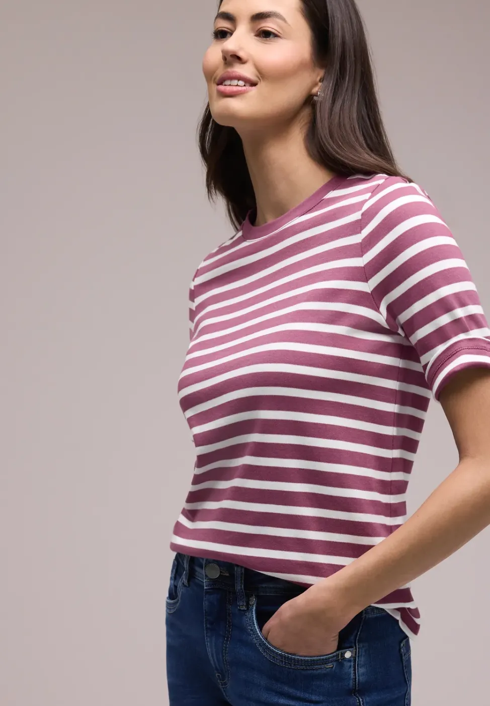 Kurzarm T-Shirt mit Streifenmuster