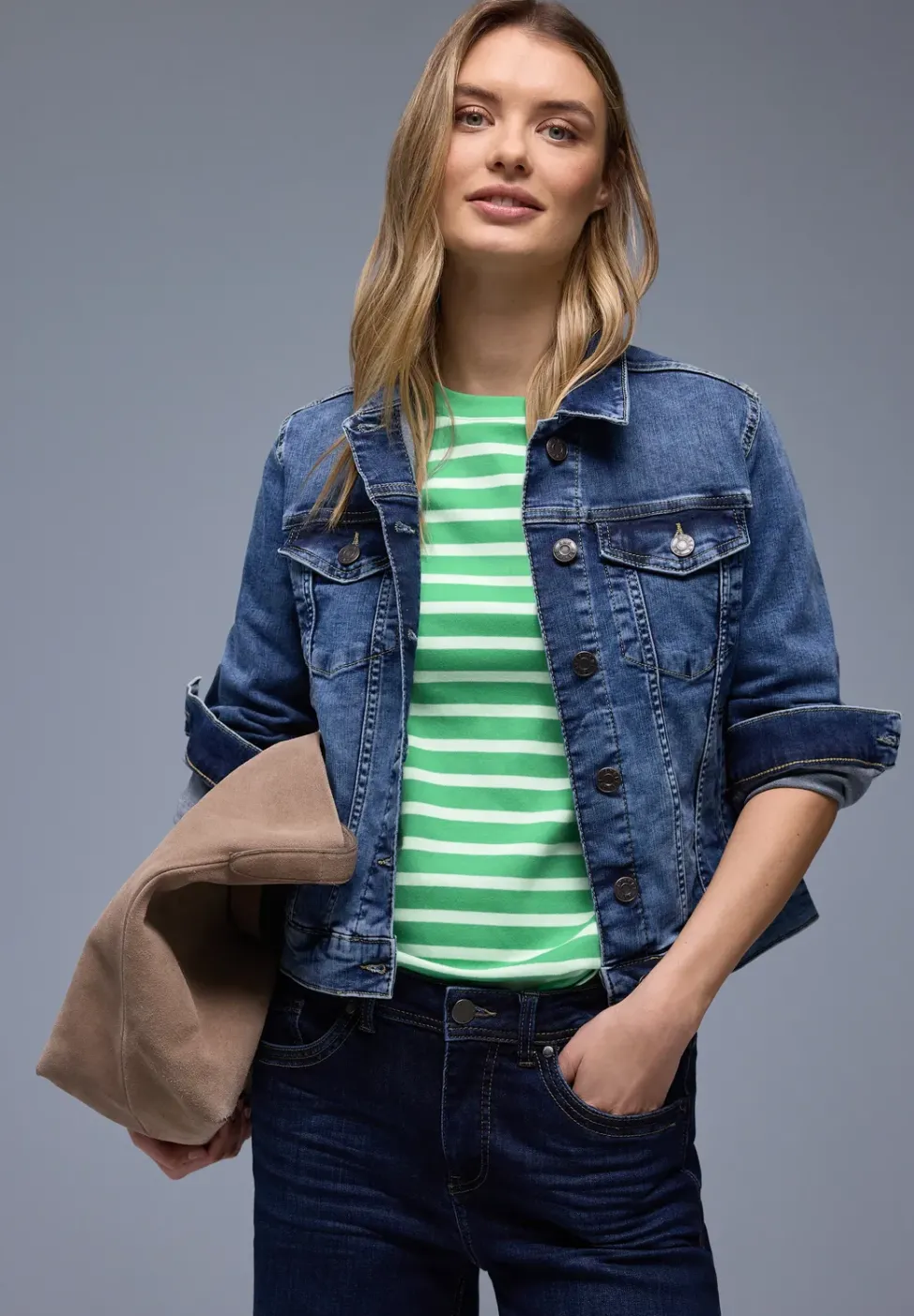 Kurzarm T-Shirt mit Streifenmuster