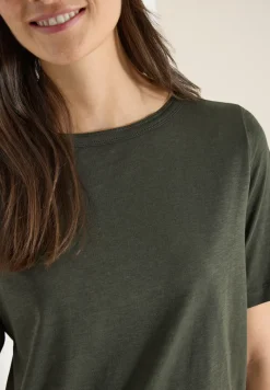 Kurzarm T-Shirt mit U-Boot-Ausschnitt