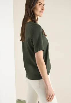 Kurzarm T-Shirt mit U-Boot-Ausschnitt