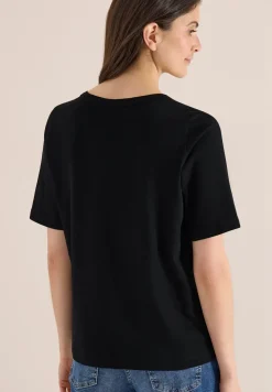 Kurzarm T-Shirt mit U-Boot-Ausschnitt