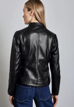 Kurze Leder-Look Jacke