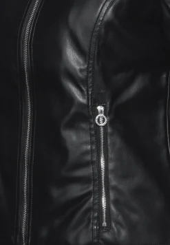 Kurze Leder-Look Jacke