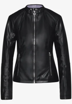 Kurze Leder-Look Jacke