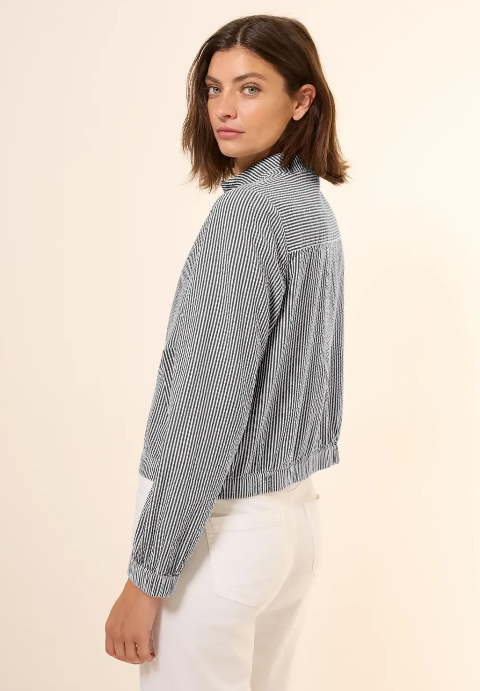 Kurze Seersucker Jacke