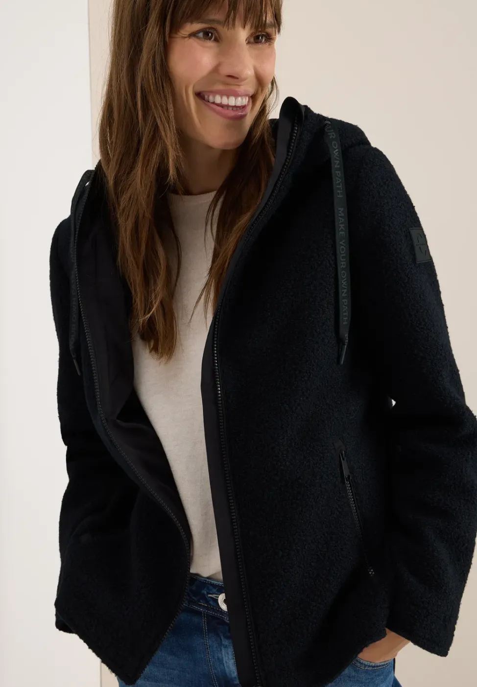 Kurze Wolloptik-Jacke