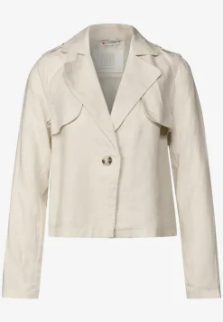 Kurzer Trenchcoat aus Leinen