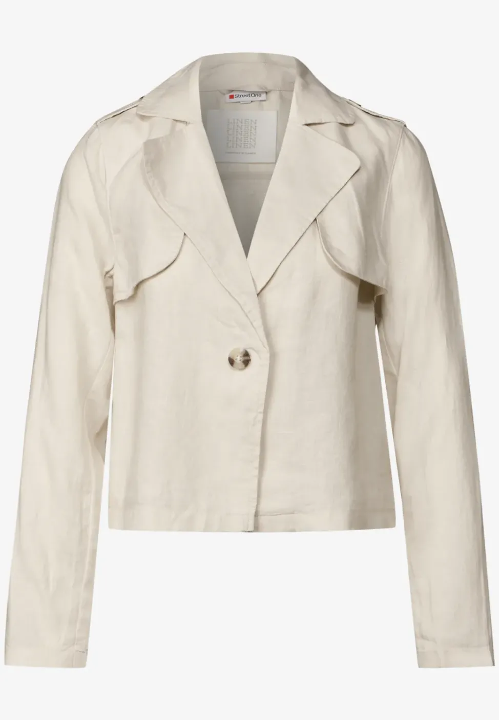 Kurzer Trenchcoat aus Leinen
