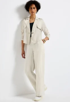 Kurzer Trenchcoat aus Leinen