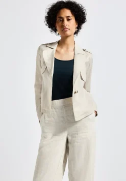 Kurzer Trenchcoat aus Leinen