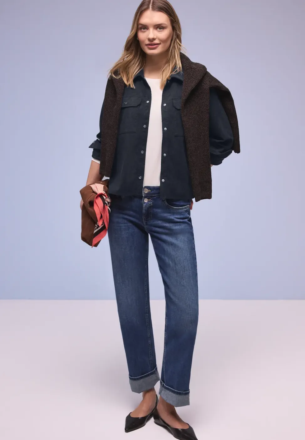 Kurzes Cord Overshirt