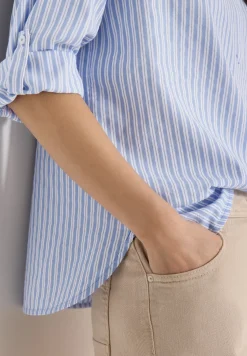 Langarm Bluse in Seersuckerqualität
