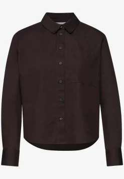 Langarm Bluse mit Hemdkragen aus Twill