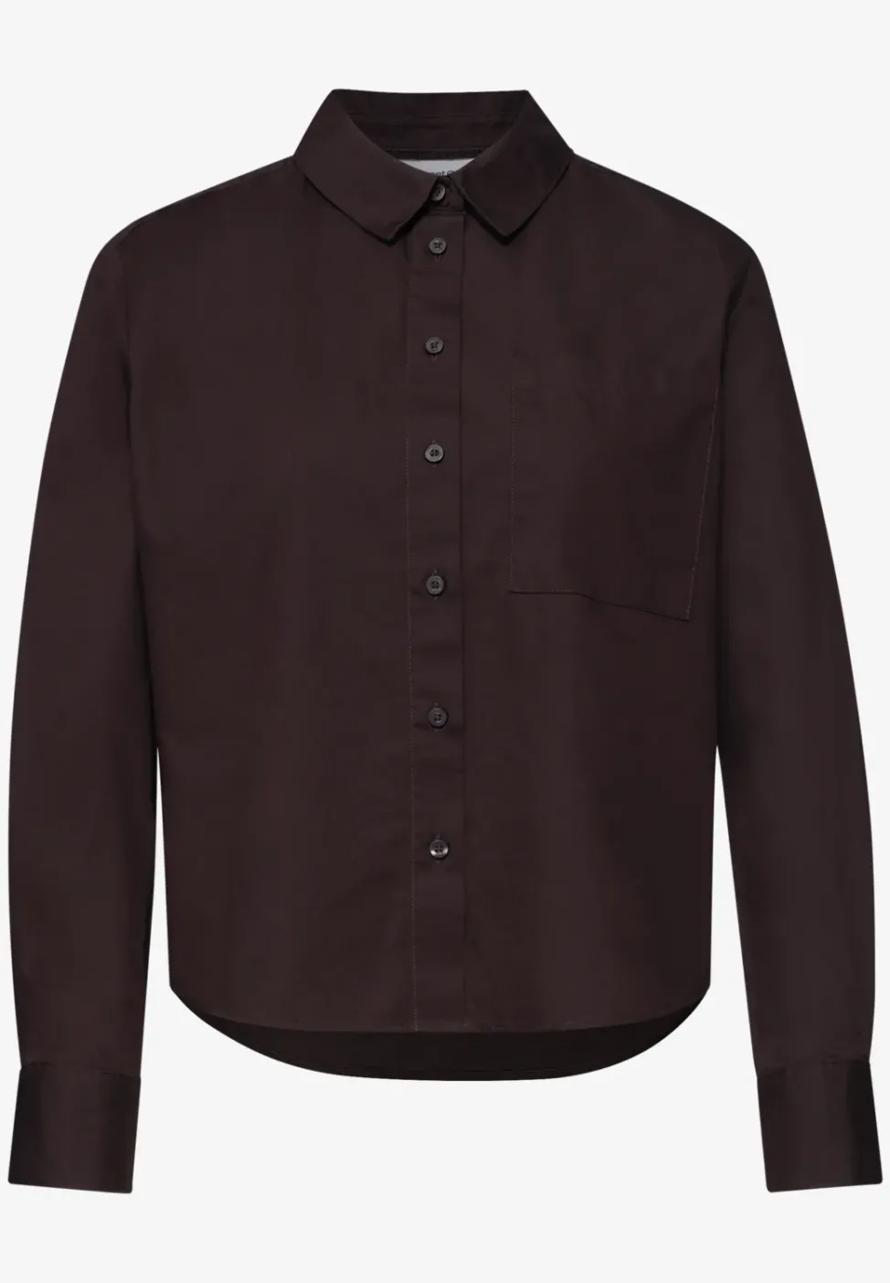 Langarm Bluse mit Hemdkragen aus Twill