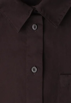Langarm Bluse mit Hemdkragen aus Twill