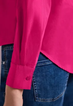 Langarm Bluse mit Hemdkragen aus Twill
