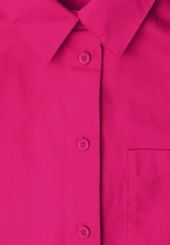Langarm Bluse mit Hemdkragen aus Twill