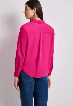 Langarm Bluse mit Hemdkragen aus Twill