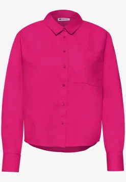 Langarm Bluse mit Hemdkragen aus Twill
