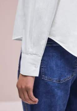 Langarm Bluse mit Hemdkragen aus Twill