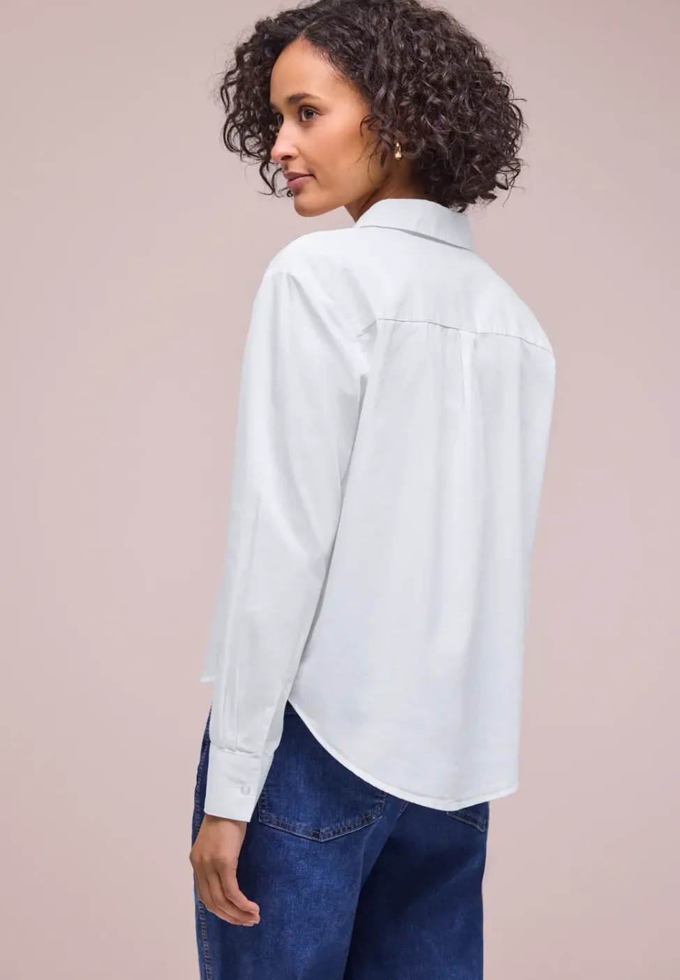 Langarm Bluse mit Hemdkragen aus Twill