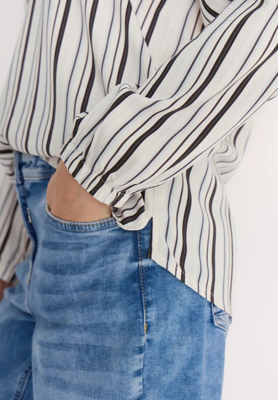 Langarm Bluse mit Multicolor Streifen